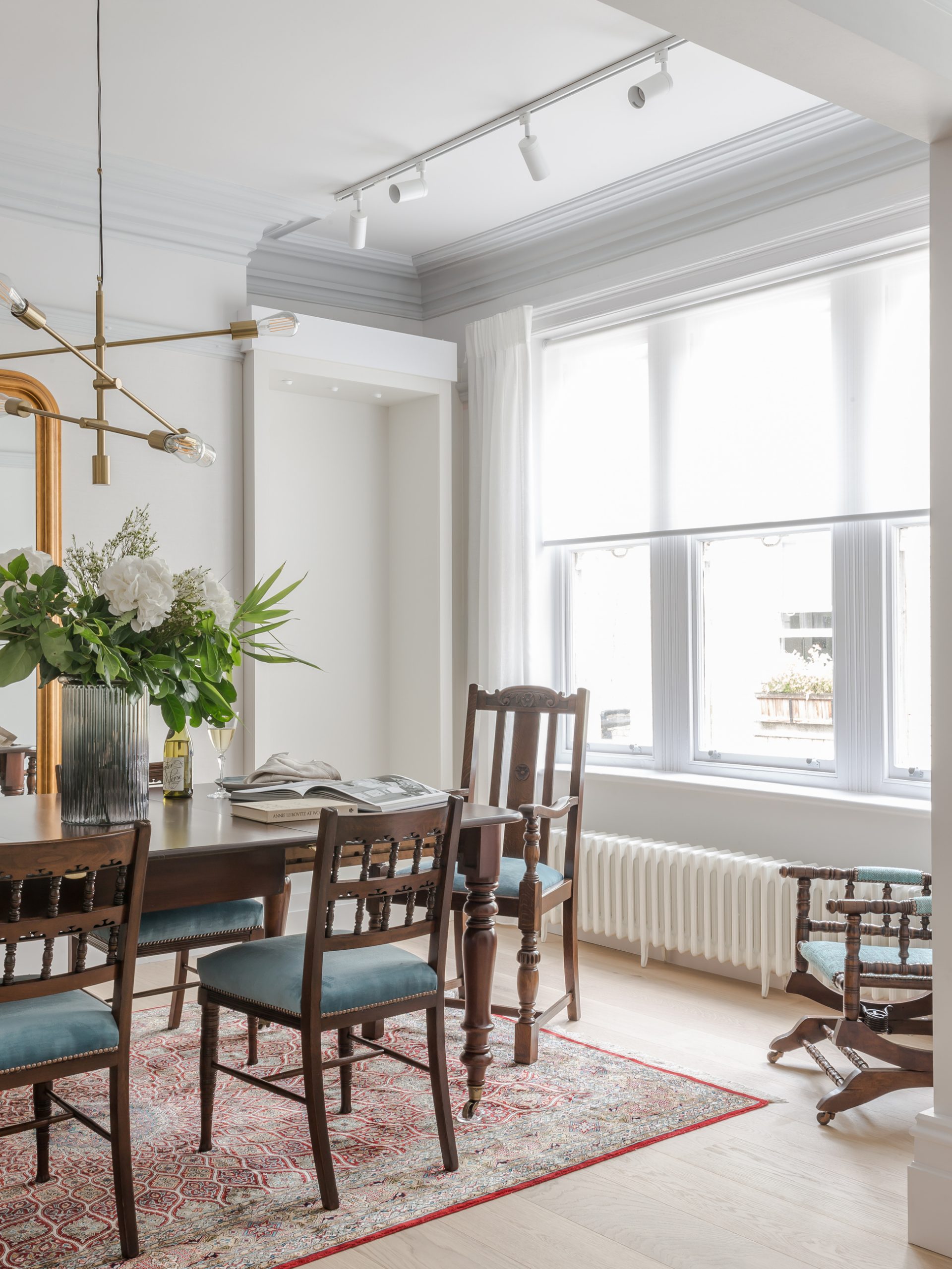 Bloomsbury Apartment - Dining Room Overview - With integrated antique furniture