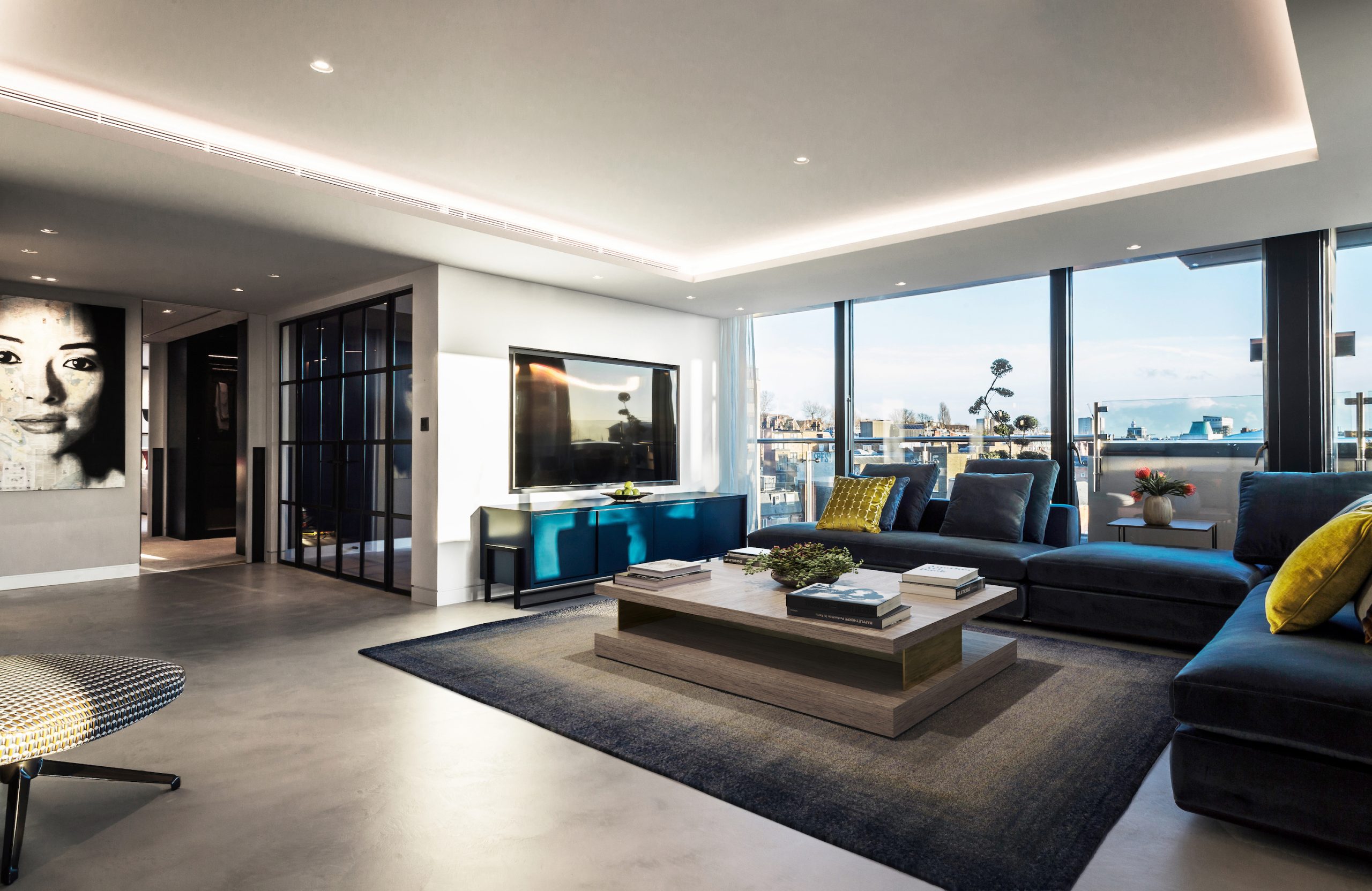 Hampstead Penthouse - Contemporary Living Room - Overview 1