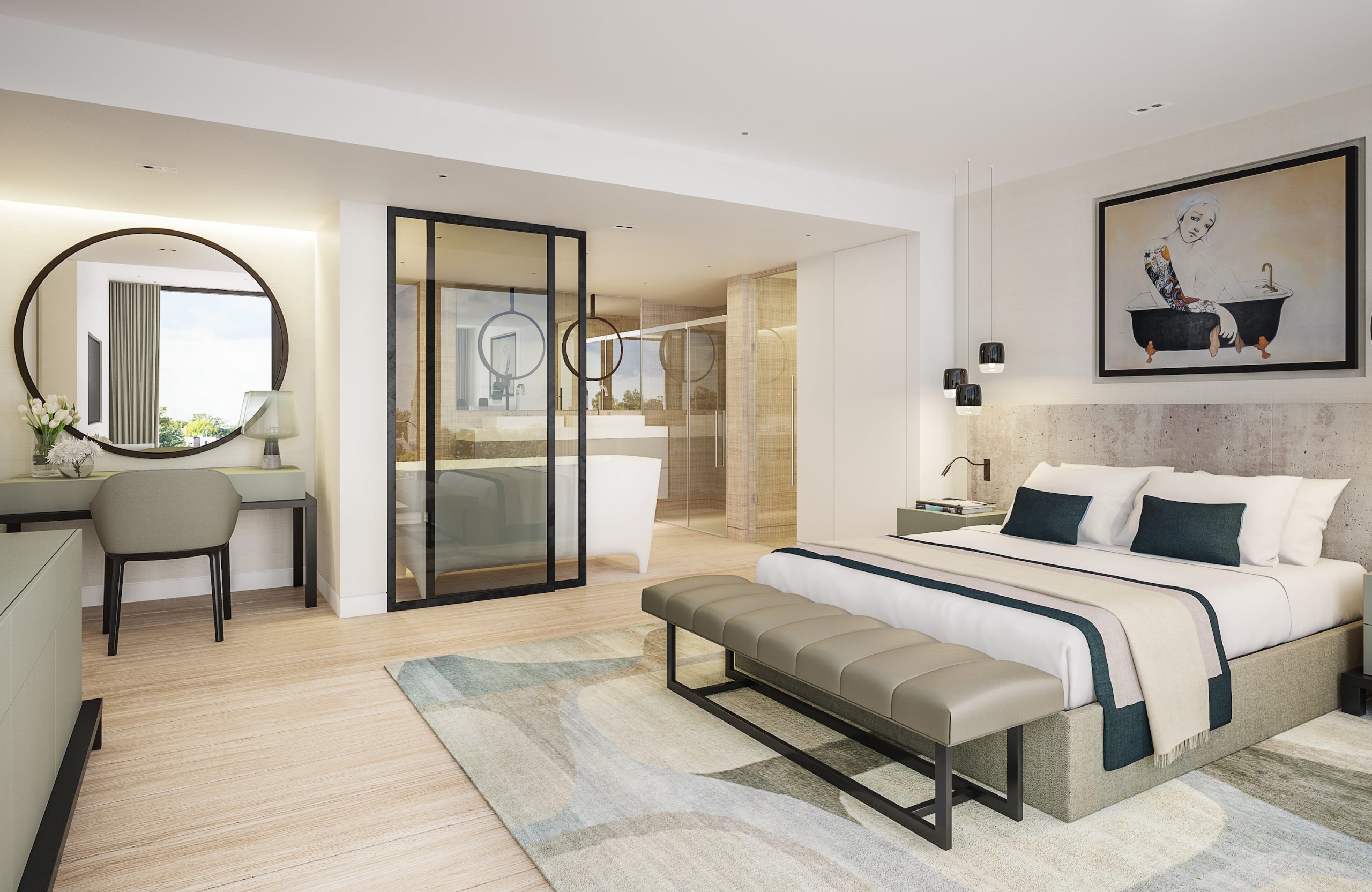 LLI Design - Hampstead London Penthouse - Interior Designed Bedroom